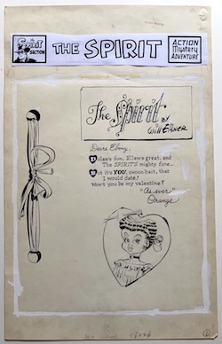 Will Eisner Original Spirit Art: As Ever Orange Splash Page (2-10-1946)