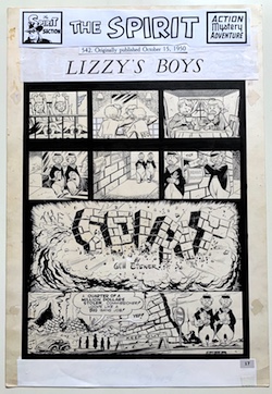 Will Eisner Original Spirit Art: Lizzy's Boys Splash Page (1950)